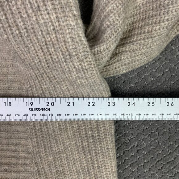 J. Crew Cardigan Sweater Women's Medium Beige Light Brown Open Front Lambswool - Picture 8 of 13